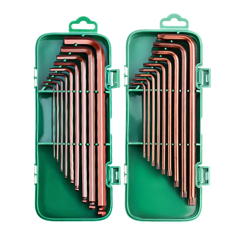 S2 Steel Black-Oxide Hex Key Set – Extra Long Ball End Allen Wrench Kit with Color-Coded Sizes, Professional Hexagon Driver Tool for Machinery & Furniture